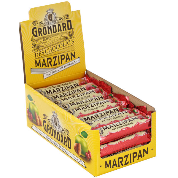№1 TM Grondard     (8415) Батончики глазированные Марципановые Клюква, (24шт по 50г)    в Батайске