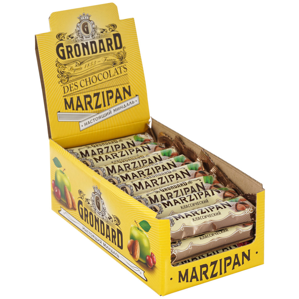  TM Grondard     (9389) Батончики глазированные Марципановые Классика, (24шт по 50г)      в Батайске
