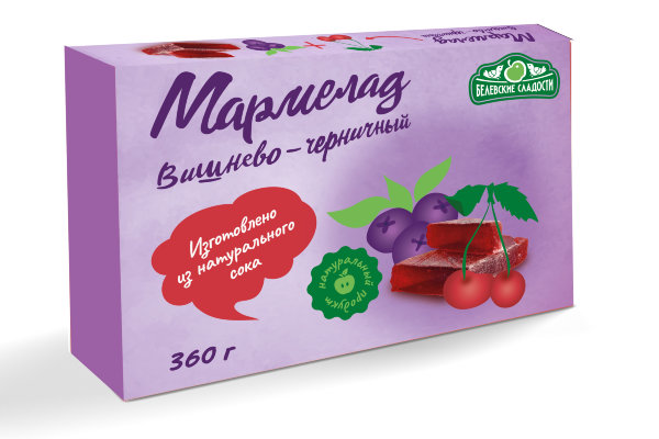 №2 Мармелад  "Вишнево-черничный" белевский 360г   в Батайске