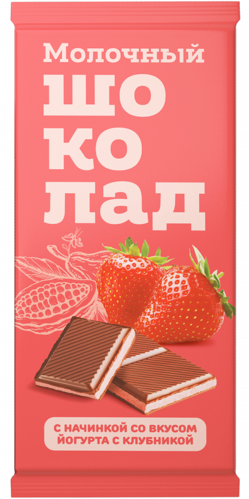  Меренга Шоколад молочный с начинкой Йогурт-Клубника,(блок 24шт по 80г)   в Батайске