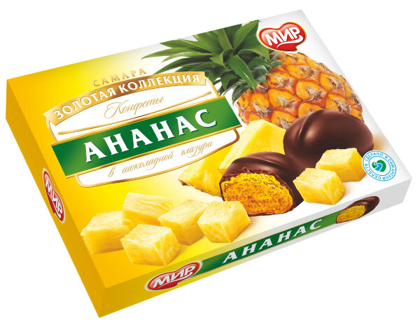 №2 КФ МИР Ананас в шоколадной глазури 160г в Батайске